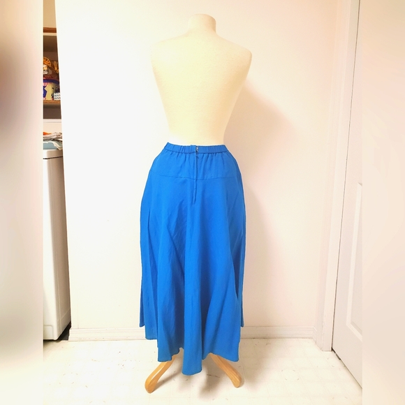 80s Cerulean Jacket, Top & Skirt 3-Piece Set with Floral Applique and Beading - Picture 15 of 16